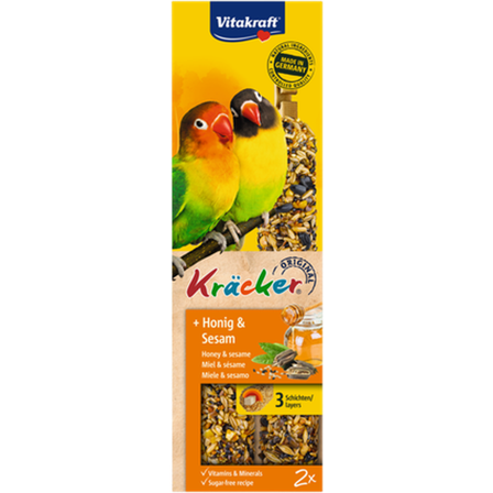 Vitakraft - Crackers dvergpapegøye honning og sesam 2-pk. - Fuglegodteri & kräcker - Frøstenger & frøkolber - ZOO.no