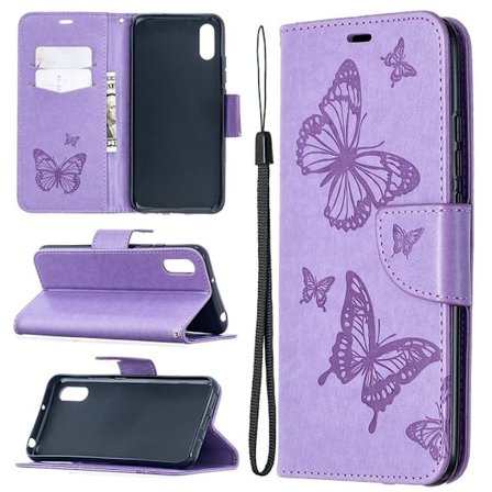 Butterfly läder Xiaomi Redmi 9A fodral - Lila