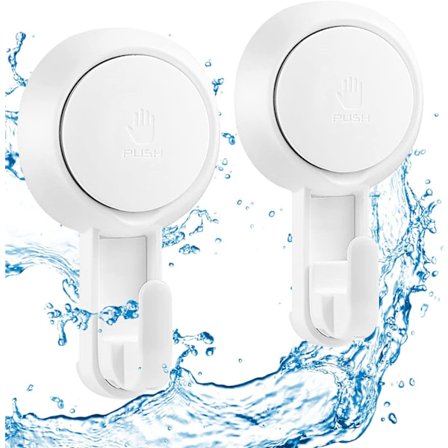 Sett med 2 kraftige sugekoppkroker 5KG, plastvakuumkrok håndkle