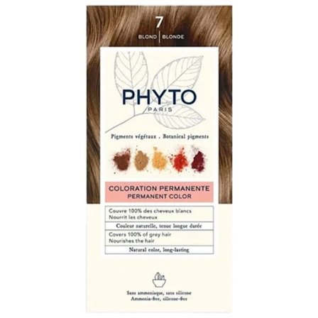 Permanent farvning - Phyto - 7 Blond - Uden ammoniak - Alle hårtyper - Creme