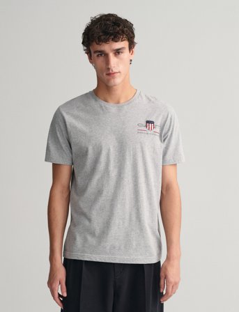 GANT Reg Archive Shield Emb Ss T-Shirt - Grey - L