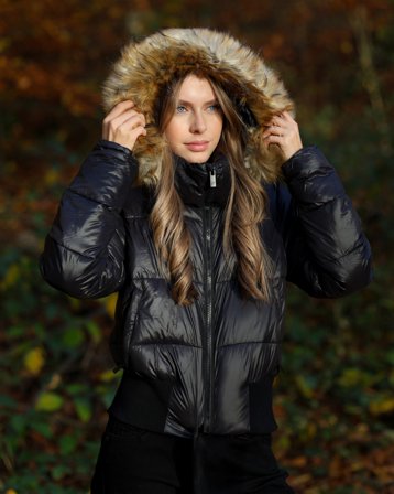 RYVLS Fur Edge Padded Jacket Musta Takit Tytöt - Kids Brand Store