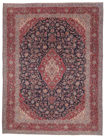 Oriental Keshan Rug 296X391 Dark Red/Brown Large Wool, Persia