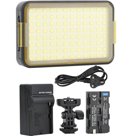 Plast 96LED 3200-6000K Kamera LED Video Ljus Set med Batteri och Laddare