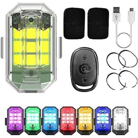 Trådløst LED-blitzlys med høy lysstyrke, 7 farger oppladbart blinklys 1Pack