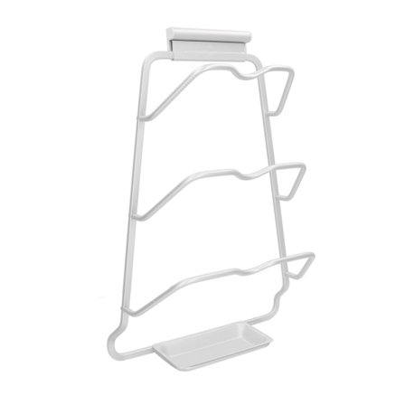 Grytlocksorganisatör 30 kg Last 3 Lockkapacitet S-formad Tråg Rymd Aluminium Grytlockshållare med Dropplåda Kök