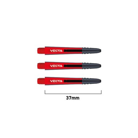 Winmau Vecta Shafts 6pcs Polycarbonate Dart Shafts 34mm/37mm/40mm Red/Black/White Replacement Accessories for Darts