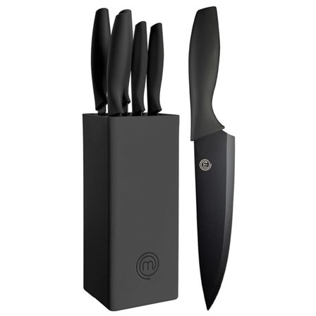 Masterchef Knivset med 5 knivar i ett knivblock - Känd från Sveriges Mästerkock