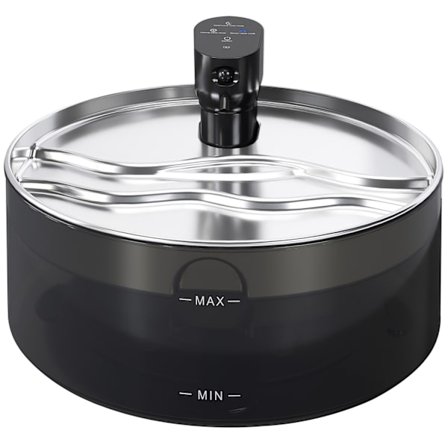 Kattefontæne 7L drikkefontæne til katte med stille pumpe LED aktivt kulfilter rustfrit stål 30,6 x 30,6 x 17,2 cm