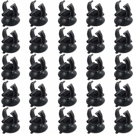 25 st akvarium sugkopp rörhållare, akvarium sugkopp hållare, akvarium sugkopp fisk tank sugkopp klämma svart PVC plast KLB