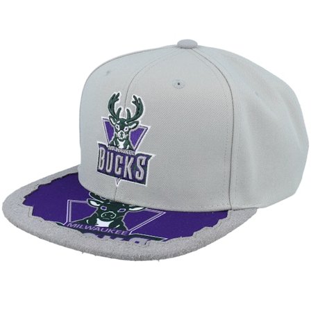 Mitchell & Ness - Milwaukee Bucks Munch Time Hwc Grey Snapback Snapback Grey Cap - NBA @ Hatstore