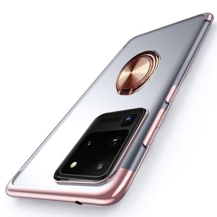 Samsung Galaxy S20 Ultra - Beskyttelsescover med ringholder Roséguld