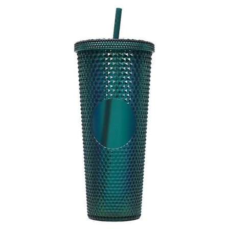 710 ml bærbar piggete tumbler med lokk og sugerør, iskaffekopper, dobbel vegg, glatt kopp LEA