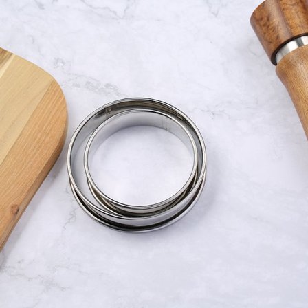 10 Stykker Smuldrerkageringe, 10 cm Rustfrit Stål Engelske Muffinsringe, Non-stick Ringform, Dobbeltlags Rullekageringe Dessert Engelske Muffinsringe