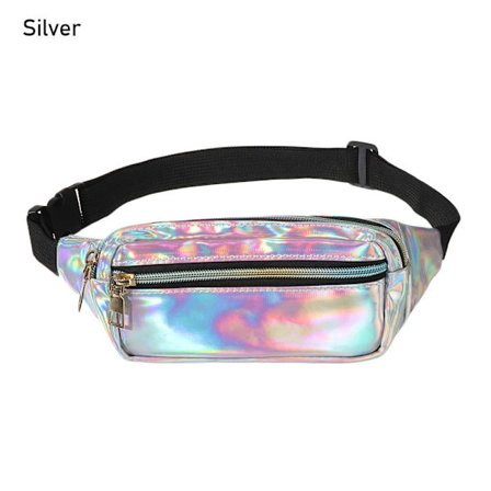 Ny Laser Holografisk Midjeveske Fanny Pack Slank Skinnende