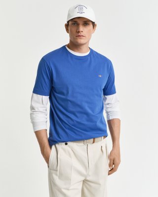 GANT - Klassisk t-skjorte i regular-fit til herre rich blue