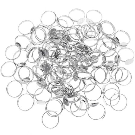 100 stk. Blank Ringe Justerbar Ring Base Ringe Blank Smykkefund til DIY Fremstilling