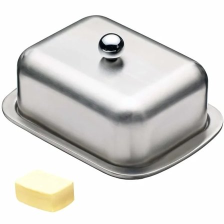 Stainless Steel Butter Dish with Lid for Refrigerator Storage