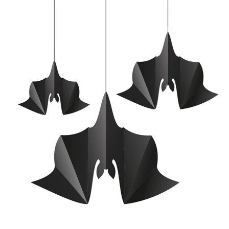 Hängande Dekorationer Svarta Fladdermöss 6-pack - Halloween Dekoration - Kalaslagret.se