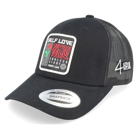 4REAL - Self Love Patch Black Trucker Trucker Black Cap - @ Hatstore