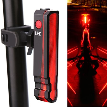USB Genopladelig Laser LED Cykel Baglygte Sikkerhedsadvarselslys