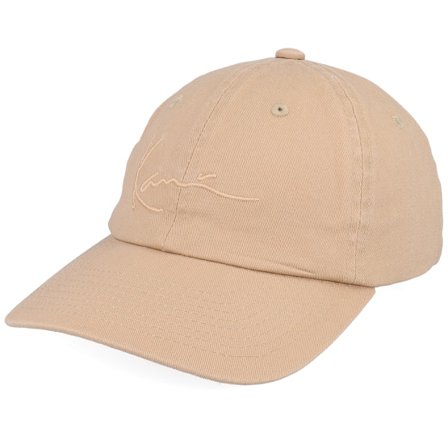 Karl Kani - Beige unconstructed Casquette - Signature Cap Washed Light Beige Dad Cap @ Hatstore
