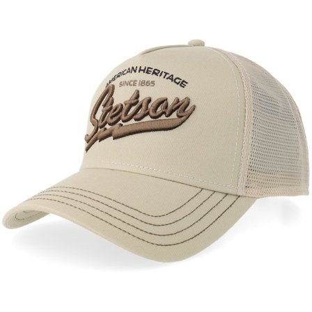 Stetson - Beige trucker Keps - American Heritage Classic Beige A-Frame Trucker @ Hatstore