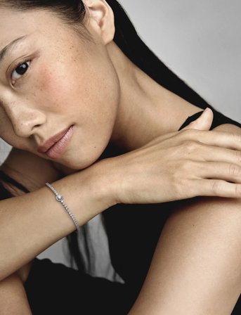 Pandora Sterling Silver Bracelet With Clear Cubic Zirconia - Silver - 20 CM