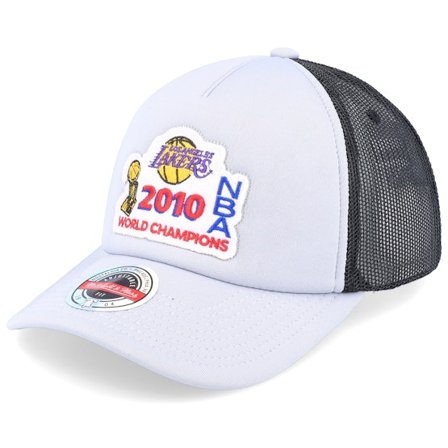 Mitchell & Ness - NBA Grå trucker Kasket - Los Angeles Lakers Championship Light Grey Trucker @ Hatstore