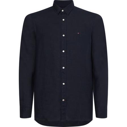 Tommy Hilfiger Slim Garment Dyed Linen Shirt Blå, Herre Skjorter