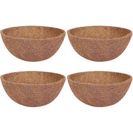 4 stk. Kokos Hengende Kurvforinger 10 Tommer, Solid Runde Foringer for Plantekasser Perfekt Erstatning, 1