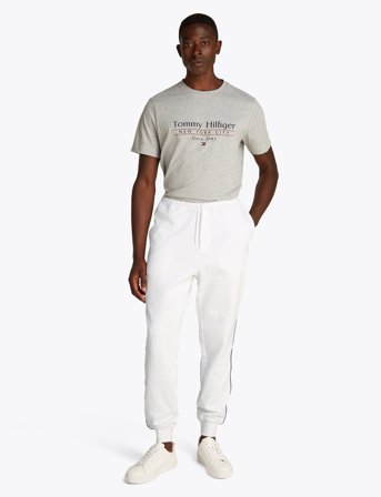 Tommy Hilfiger Global Stripe Sweatpants - White - XL