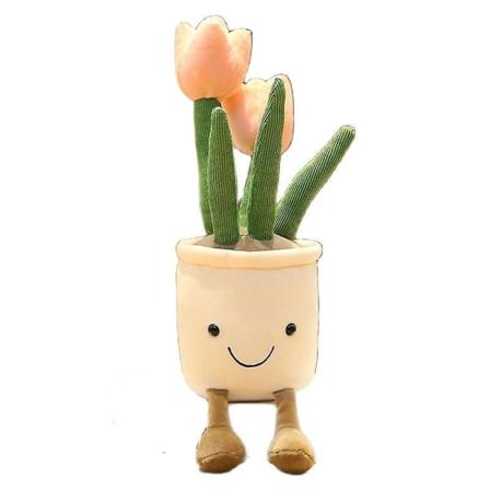 Realistiske Tulipaner Plysj ornamenter Potteblomster Pute Gave Ho - Perfet