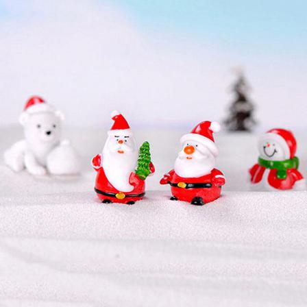 3st Santa Claus Snowman Diy Miniatyrfigur Xmas Garden Deco