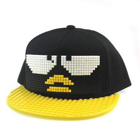 Ny And Hat Hip Hop Hat DIY Flat Edge Pixel Puzzle Byggeklodser Børnehat Maxi Mønster Hat