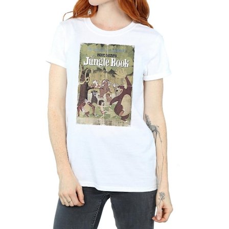 Djungelboken Dam/Dam Retro Poster Bomull Boyfriend T-shirt
