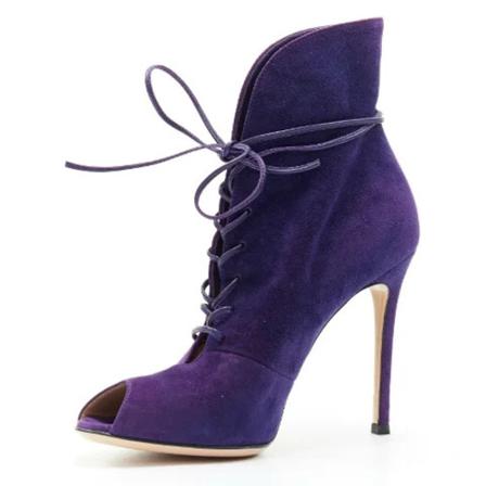Gianvito Rossi Pre-owned, Pre-owned Suede boots Paars, Dames, Maat:36 EU,leer