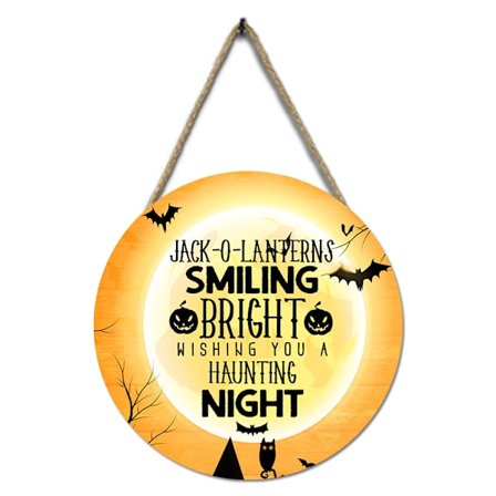 Trä hängande skylt för halloweenfest hem väggdörr