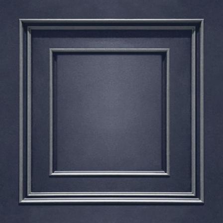 Belgravia Amara Panel Vinyl Textured Wallpaper 10m x 53cm Marinblå/Silver Navy/Silver 10m x 53cm
