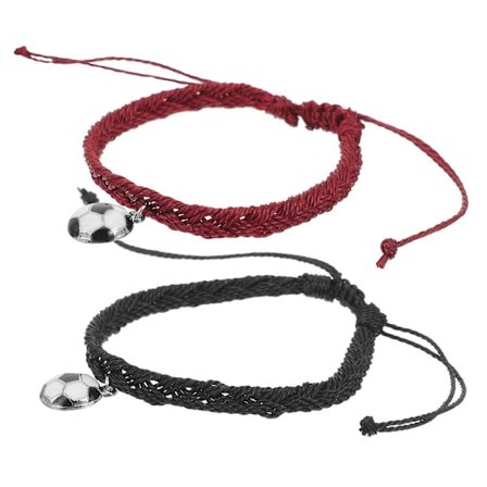 2 stk. Fodboldarmbånd Flettet Armbånd Fodboldspiller Armbånd Fodbold Håndledskæde