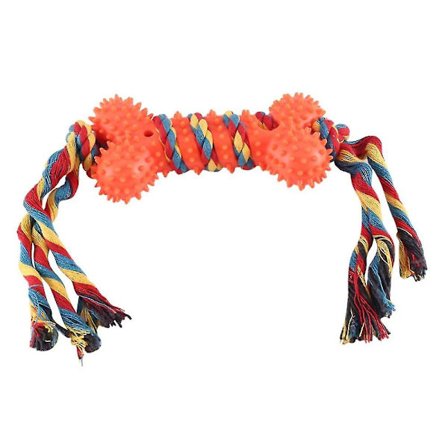 Bite Resistant Pet Rope Toy Knotted Dog Bite Toy Chew Toy Pet Supplies Random Color