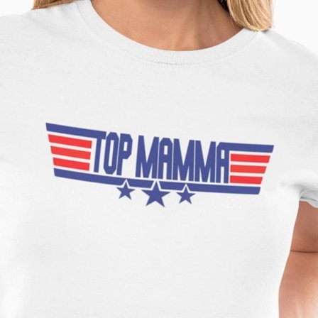 Top Mamma dam t-shirt med coolt tryck