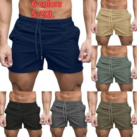 Muotimiesten shortsit Yksiväriset rantahuuhteet . dark blue L