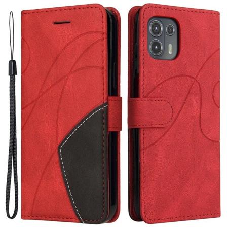 Tekstureret Læder Etui med Strop TilMotorola Edge 20 Lite - Rød Red