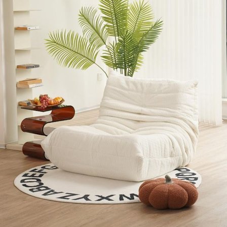 Togo Ensitssoffa - Beige - Ingen montering, Ergonomiskt helkroppsstöd, högdensitets fjädrande skum, Premium Soft-Touch-klädsel