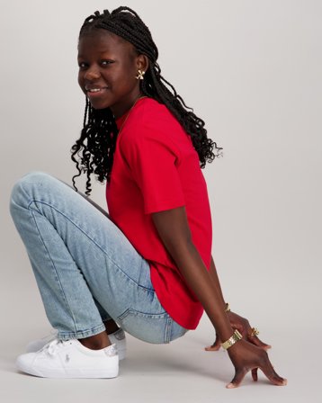 Polo Ralph Lauren Cotton Jersey Crewneck Tee Rød T-shirts Pige - Kids Brand Store