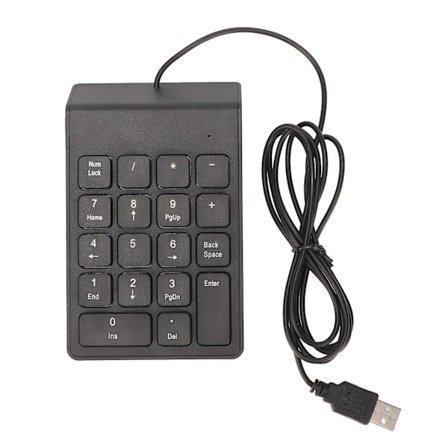 Kablet numerisk tastatur 18 taster Ergonomisk USB Plug and Play Støjsvag skrivning Mini numerisk tastatur kompatibelt med