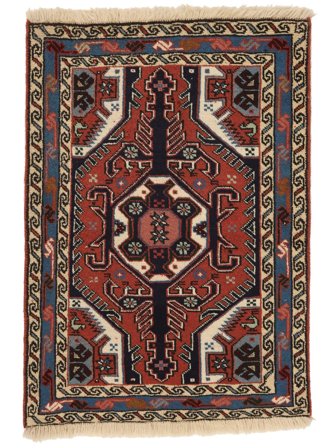 Ardebil Teppich 70X100 Schwarz/Dunkelrot Wolle, Persien/Iran