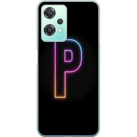 Yhteensopiva Puhelinkuori OnePlus OnePlus Nord CE 2 Lite 5G Minimaalinen neonkirjain P värin asteittaisella muutoksella ja valotehosteella mustaa tau
