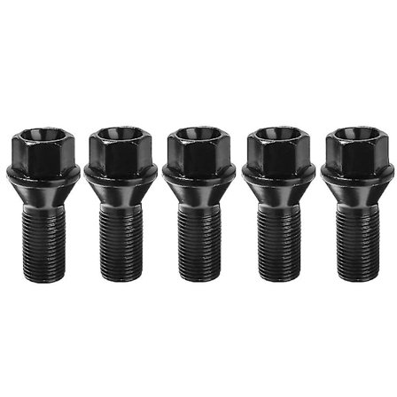 5 stk M14 X 1,25 Svarte Hjulbolter Muttere Stål 36136781151 Passer for - X3 X5 E70 E71 F20 F25 X5 X6 - Perfekt